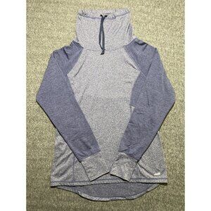Avia Top Pullover Womens Thumb Hole Drawstring Cowlneck Lightweight Gray Size M